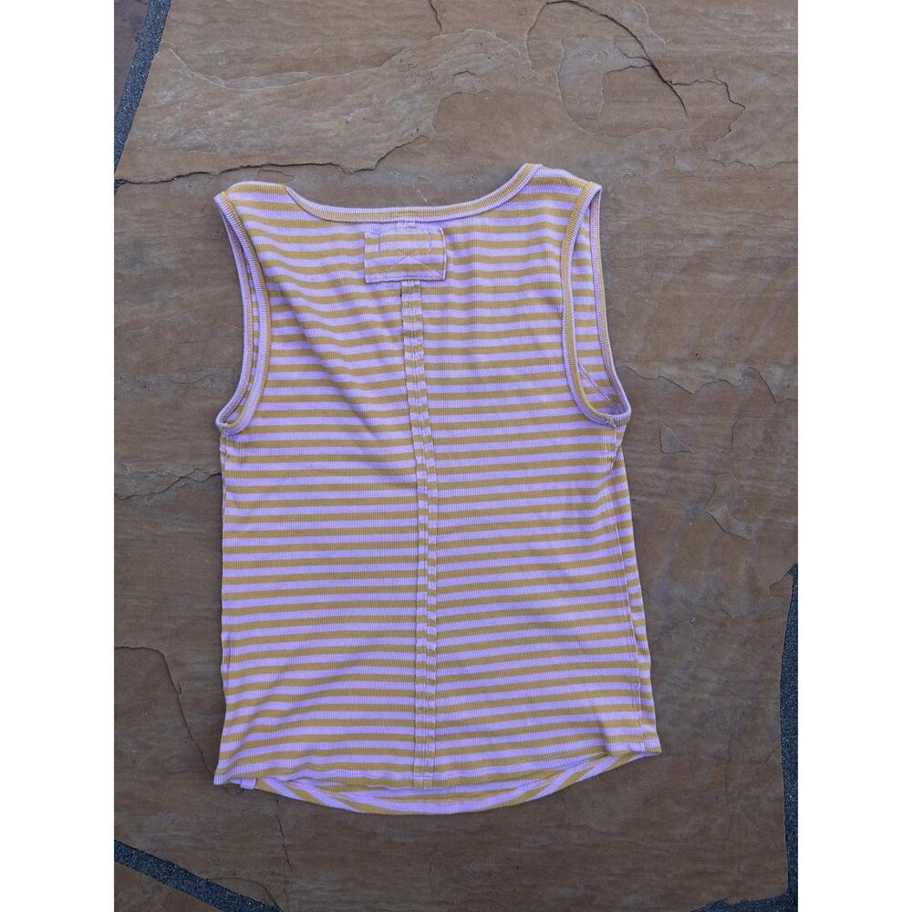 Free People Kate Tee Stripe, Pink Orange Combo, XL - Picture 2 of 3